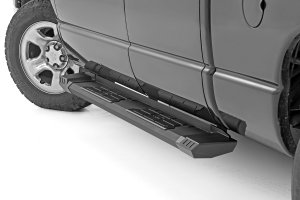 Dodge Ram 2500 Running Boards - Rough Country - HD2 Aluminum - Black - '03-'10
